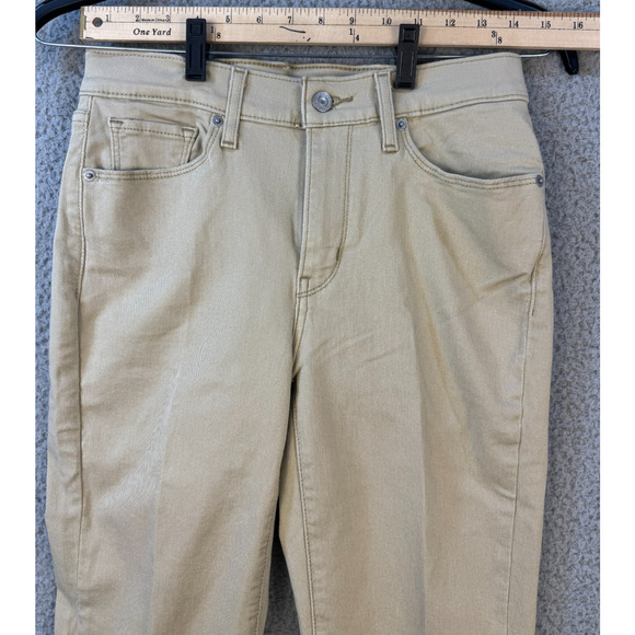 Levis 414 Womens Classic Straight Jeans Size 4 Tan Stretch Denim - Picture 3 of 16